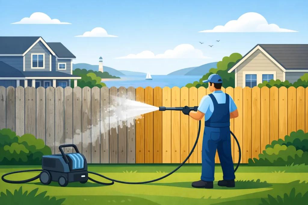 Fence Power Washing Service for Long Island Homes