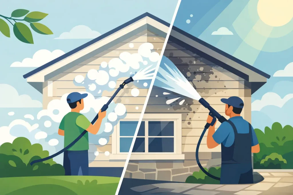 Soft Washing Versus Pressure Washing for Your Home