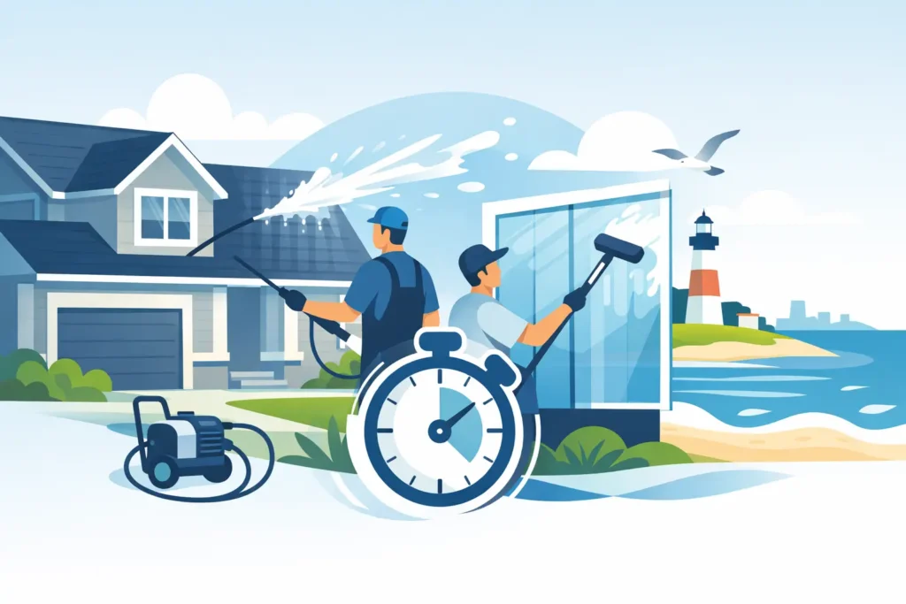 Washing Job Duration for Long Island Properties