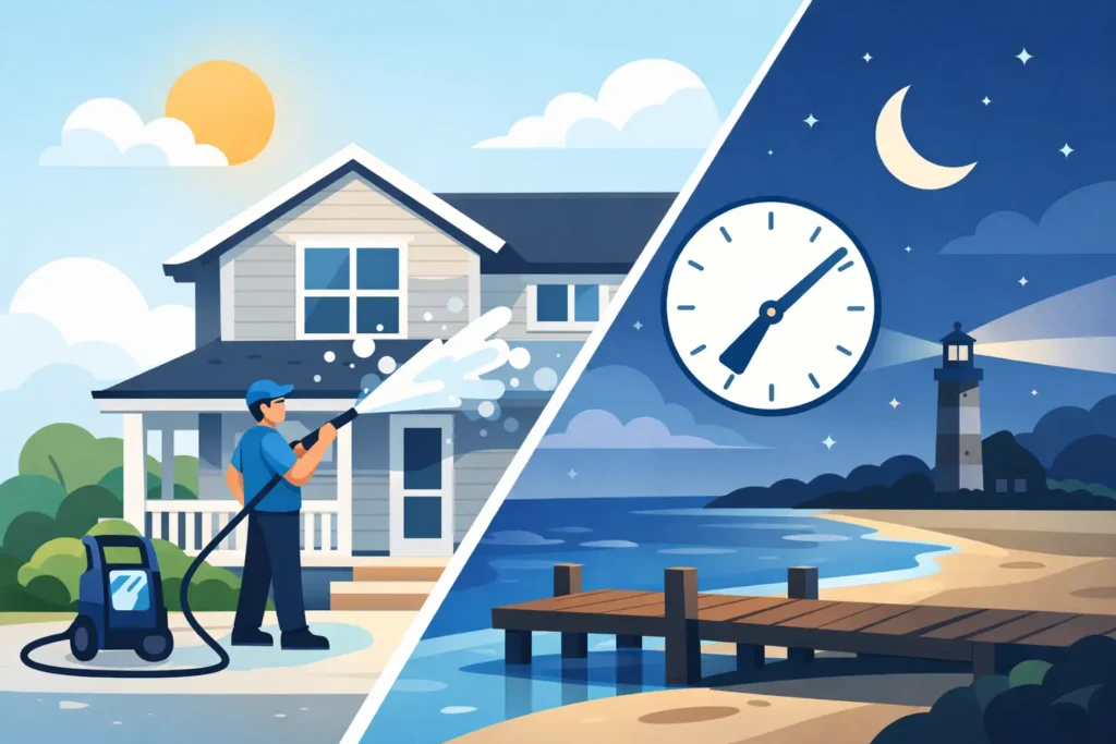 Best Time for Property Washing on Long Island