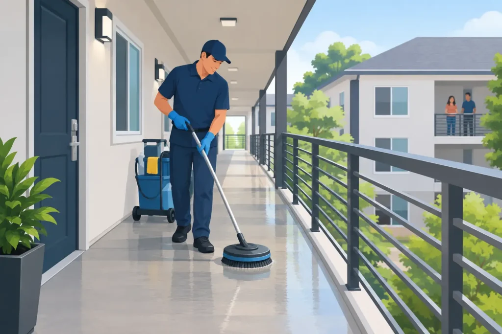 Multifamily Walkway Cleaning Tenants Notice