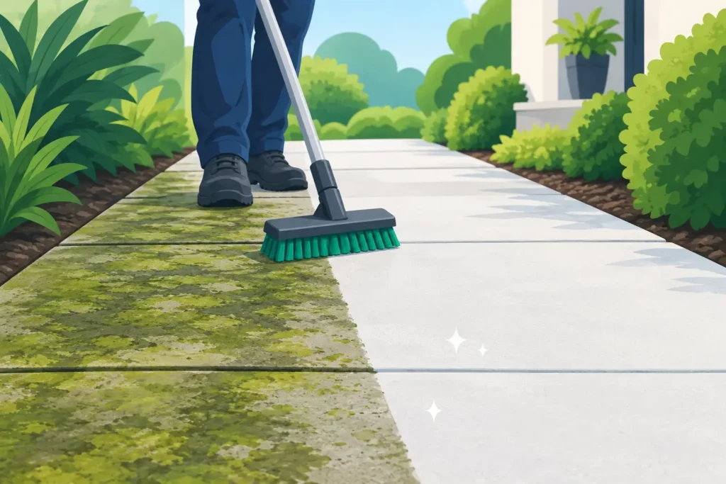 Algae Removal From Walkways for Safer Paths