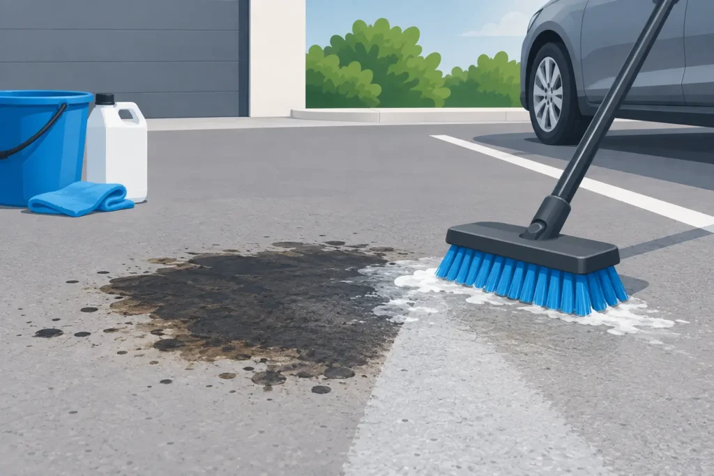 Oil Stain Removal for Driveways and Parking Lots